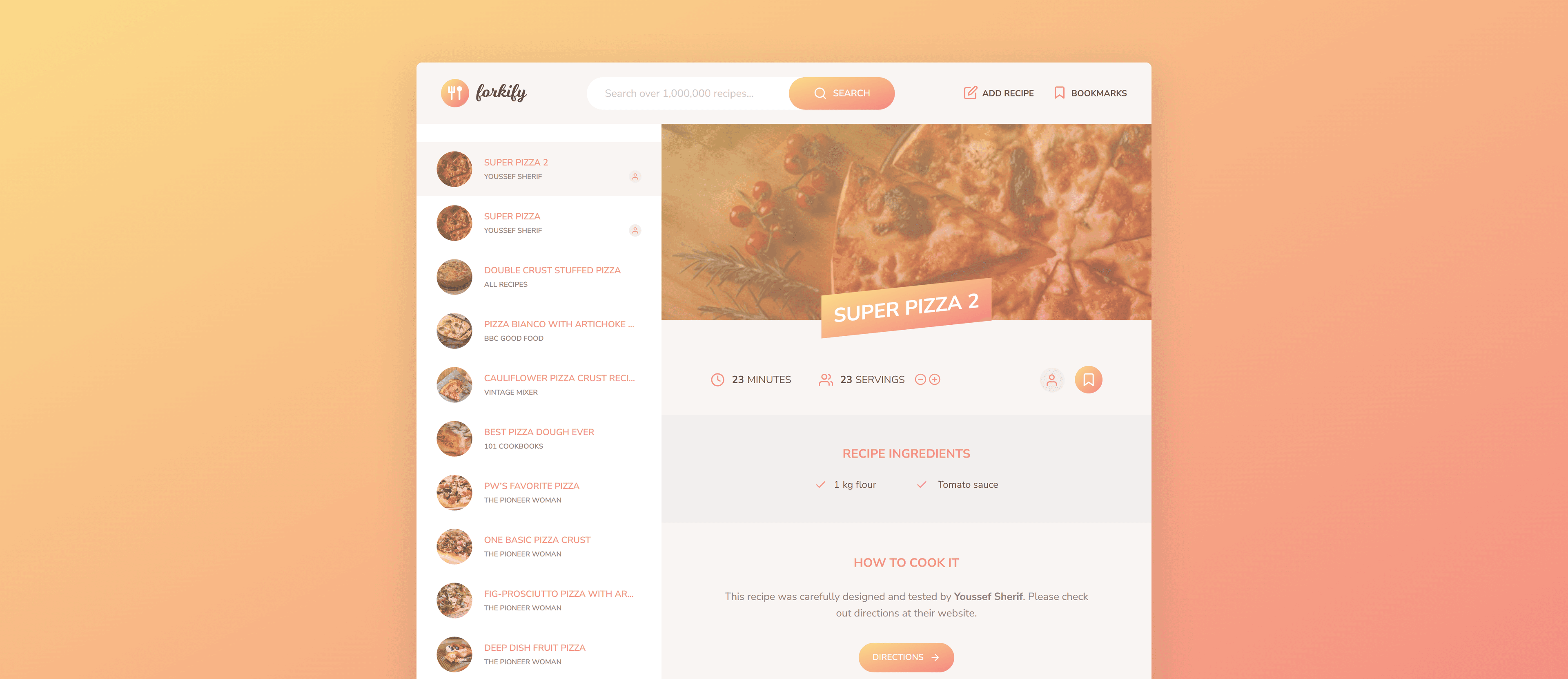 Feature-rich recipe application with vanilla JavaScript, MVC architecture, and 1M+ recipes search capability.